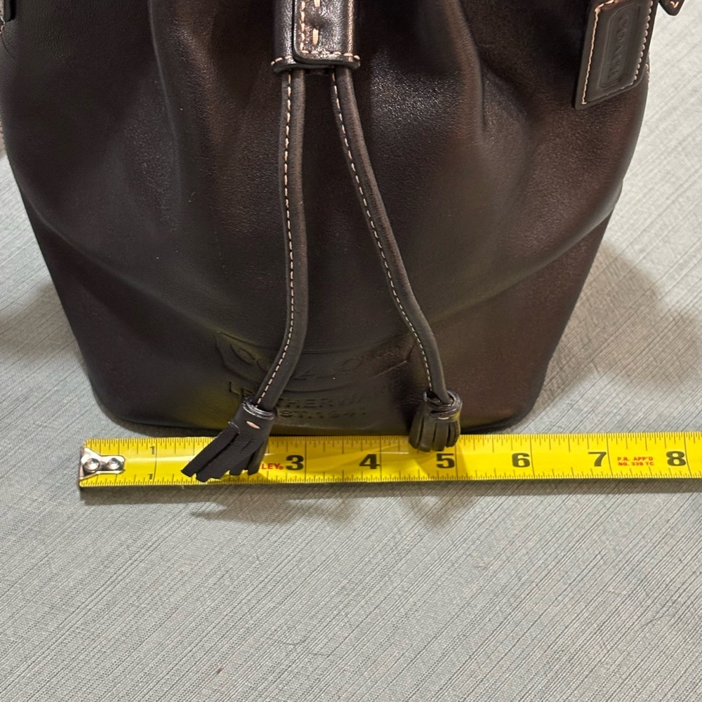 Coach Legacy Black Leather Drawstring Shoulder Bag Vintage Small - Picture 14 of 16